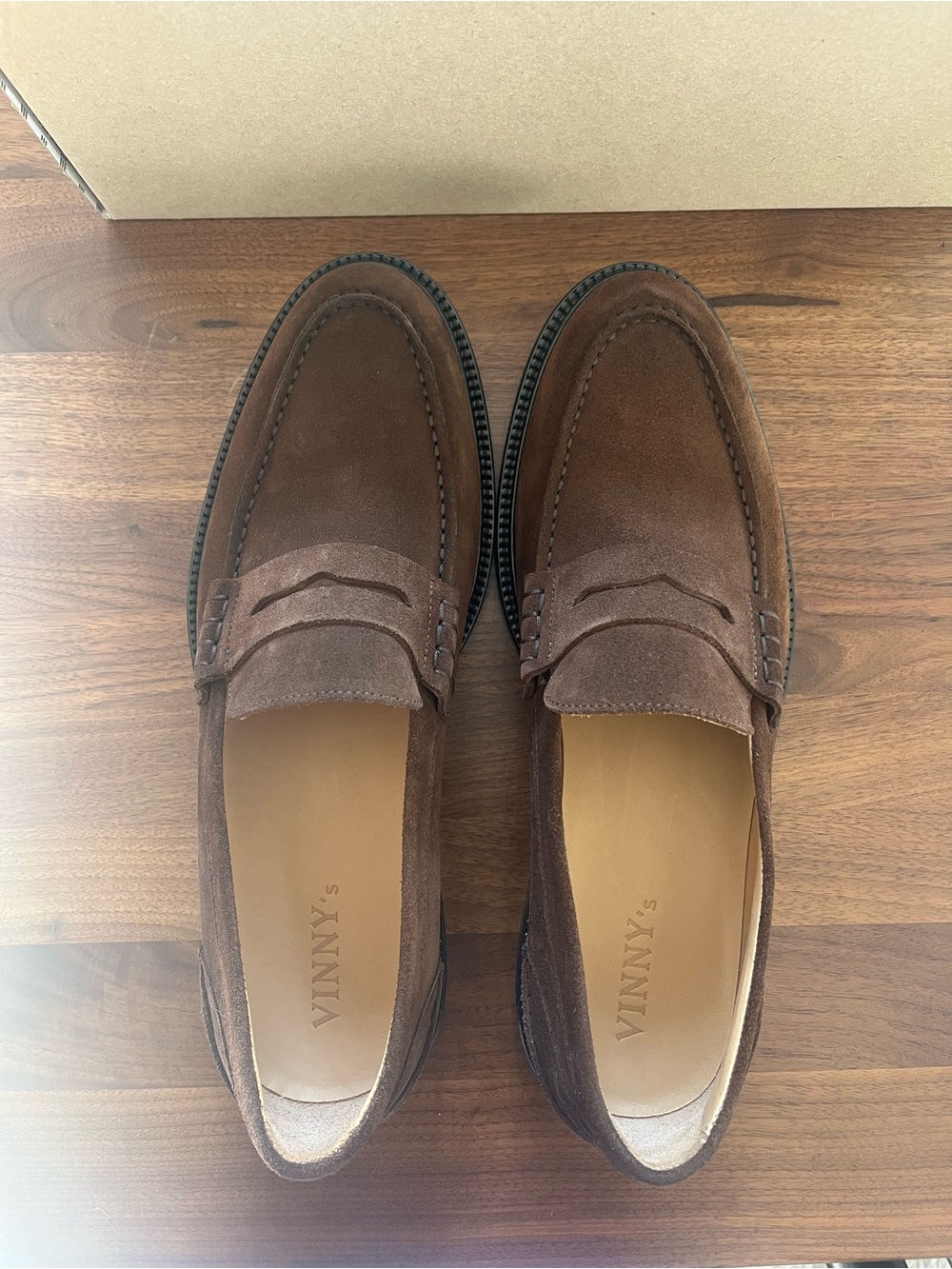 Men's Brown Suede Penny Loafers